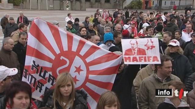 VS: environ cinq cent personnes ont manifesté dans la rue leur soutien au président du FC SIon