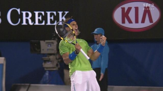 Tennis / Open d'Australie (quarts de finale): Berdych (TCH) - Nadal (ESP). Le deuxième set a été de nouveau très accroché... mais cette fois c'est l'Espagnol qui remporte le tie-break 6-7 (6-8)
