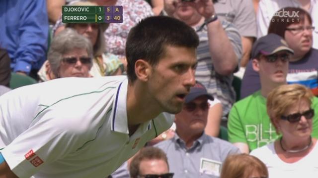 1er tour, Djokovic - Ferrero: Djokovic continue sur sa lancée et remporte le 2ème set sur le même score 6-3