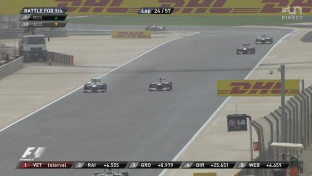 24e tour: Alonso attaque Rosberg, vainqueur du dernier GP en Chine. L'Allemagn résiste. Alonso se plaindra du comportement de Rosberg