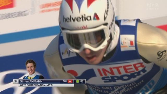 (Vikersund/NOR): 203 m pour Simon Ammann dans la 1re manche (7e place)