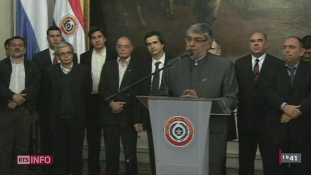 Le président du Paraguay Fernando Lugo a été démis de ses fonctions par le Parlement