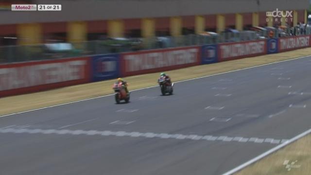 Moto2: l'arrivée. Iannone (ITA) s'impose devant Espargaro (ESP) et Lüthi (SUI). Aegerter 8e, Krummenacher 12e, Colandrea 20e