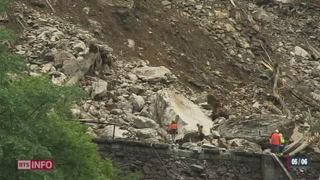 Un éboulement de rochers et de gravats est tombé sur la ligne ferroviaire au Gothard