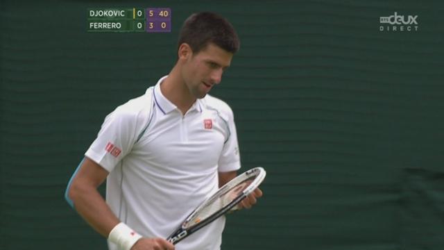 1er tour, Djokovic - Ferrero: 1er set facilement remporté par le Serbe