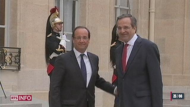 Le Premier ministre grec Antonis Samaras était à Paris samedi matin