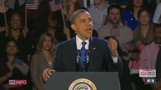 Réélection de Barack Obama à la présidence des Etats-Unis: l'ambiance est festive dans le camp démocrate après cette belle victoire