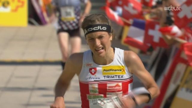 Lausanne (sprint): la grande favorite, Simone Niggli-Luder (SUI) à l'arrivée. Son 18e titre de championne du monde!