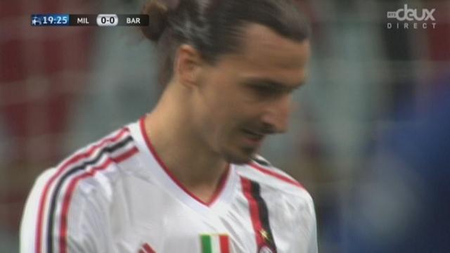 (1/4, aller): AC Milan - FC Barcelone. Occasion unique pour Ibrahimovic. Arrêt de Valdès  (20e)