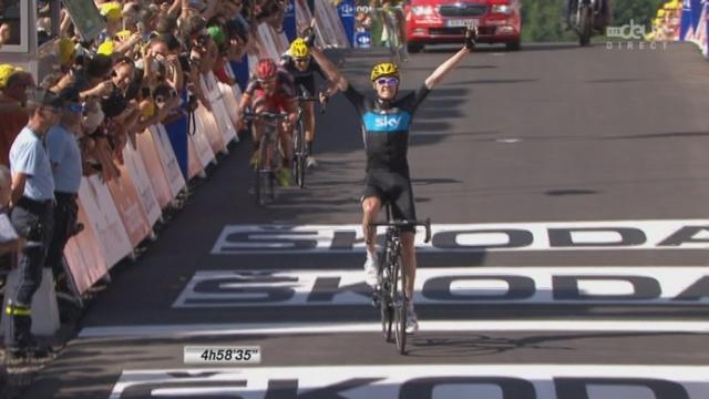 7e étape: Froome l'emporte devant Evans et Wiggins. Cancellara perd le maillot jaune, malgré sa bravour
