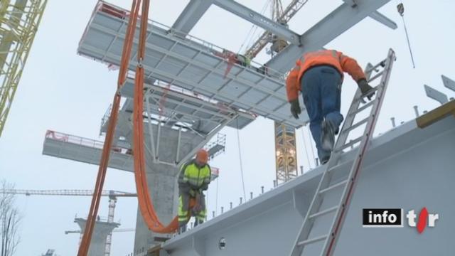 Fribourg: une impressionnante opération se déroule mercredi sur le chantier du Pont de la Poya