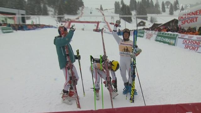 Ski alpin / Géant d'Adelboden: 2e manche. Les 3 premiers du matin au départ: Blardone (ITA) restera 3e, Ligety (USA) reculera de 2e à 4e, Marcel Hirscher (AUT) confirme sa 1re place