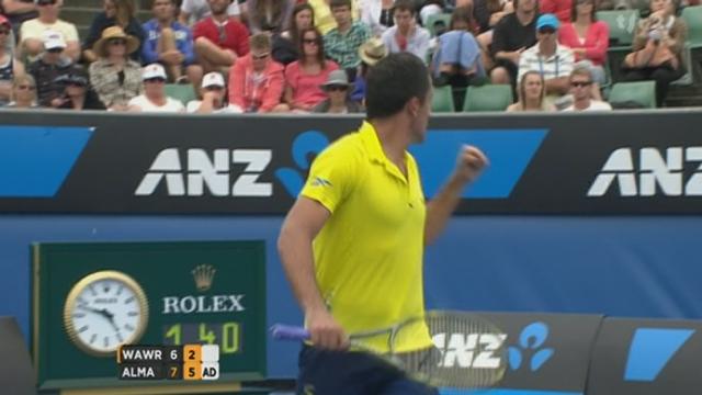 Tennis / Open d'Australie (3e tour): Nicolas Almagero (ESP) - Stanislas Wawrinka (SUI). Le Suisse perd pied dans la 2e manche (7-6 6-2)