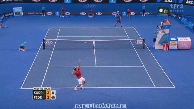 Tennis / Open d'Australie (1er tour): Kudryavtsev (RUS) - Federer (SUI). Le Russe tient la dragée haute au Suisse. Match d'un très bon niveau (3 partout, 1er set)