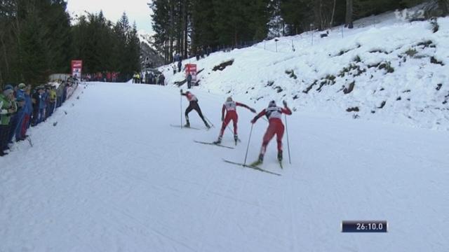 Ski de Fond / Tour de ski: l'arrivée du 5 + 5 km féminin.