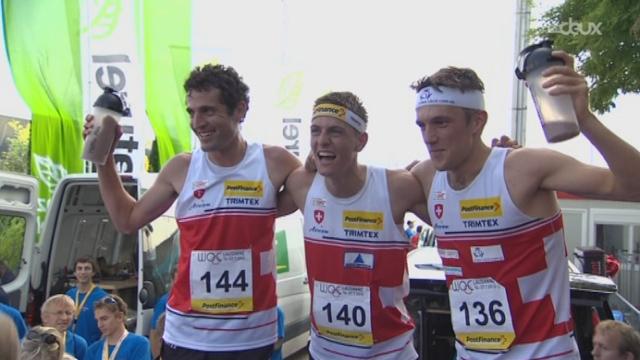 Lausanne (sprint messieurs): l'arrivée de Merz (SUI), vice-champion du monde. Le Français Tranchand peut inquiéter le trio helvétique