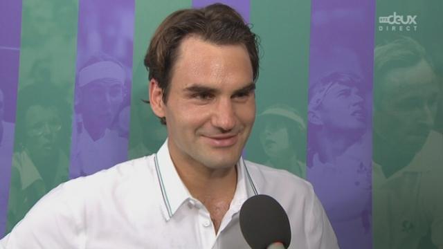 1/2, Federer - Djokovic. Découvrez l'interview d'après match! Federer heureux de son jeu et fier de se retrouver à nouveau en finale à Wimbledon.