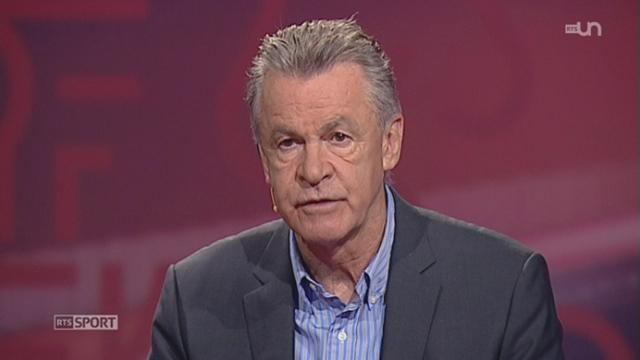 Football: retour sur les matchs disputés par l'équipe de Suisse et interview d'Ottmar Hitzfeld, sélectionneur de l'équipe de Suisse