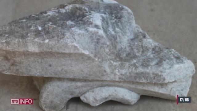 La pierre que Christian Varone aurait ramassée en Turquie, et qui avait causé son arrestation, a été photographiée.
