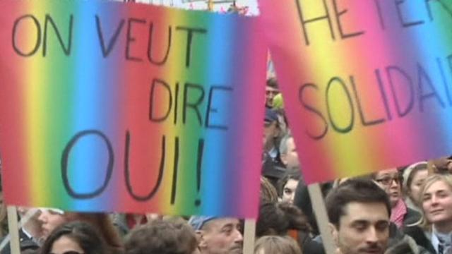 Manifestation pour le mariage homosexuel à Paris