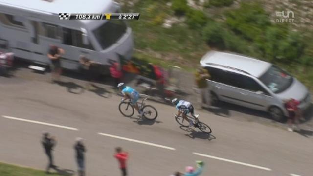 11ème étape (Albertville - La Toussuire): Peter Velits passe en tête le col de la Madeleine. Les échappés comptent 3 minutes d'avance sur le groupe maillot jaune.