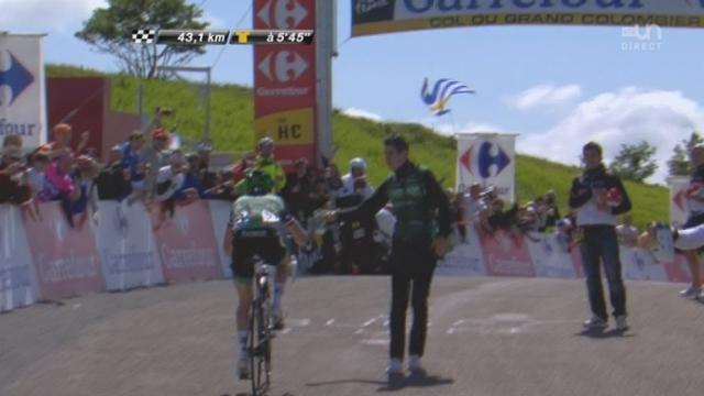 10e étape (Mâcon - Bellegarde-sur-Valserine): Le Français Thomas Voeckler passe le Col du Grand-Colombier en tête. Il devance Sanchez et Scarponi. Le groupe compte six minutes d'avance sur le groupe maillot jaune.