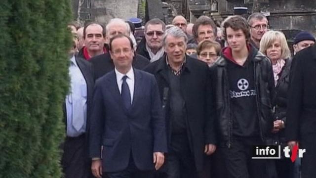 France: après être allé se recueillir sur la tombe de François Mitterrand, François Hollande continue sa campagne