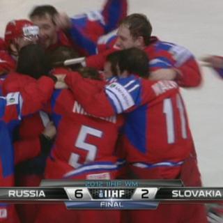 FINALE. Russie - Slovaquie. La fin du match (6-2). Délire russe pour un 26e titre de champion du monde!
