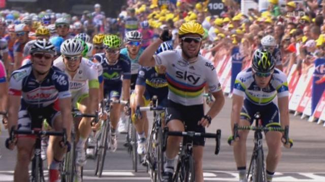 2ème étape (Visé-Tournai): Mark Cavendish remporte le sprint final, Cancellara conserve son maillot jaune.