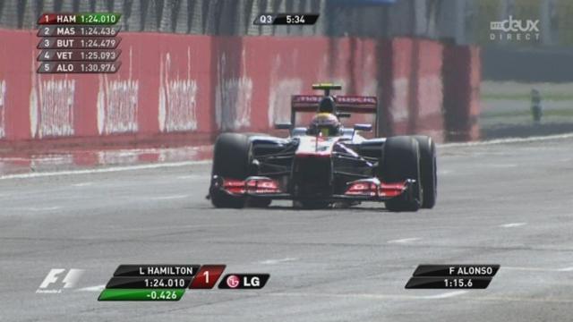 Monza. Q3: Hamilton en pole devant Button. Massa surprenant 3e. Vettel 6e, Alonso seulement 10e