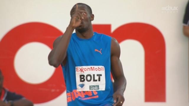 Ligue de diamant - 100m hommes : Usain Bolt est encore le plus rapide ! Il devance Asafa Powell dans les 20 derniers mètres.