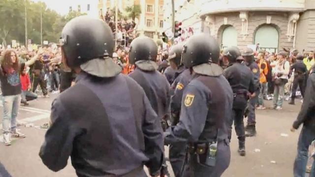 Manifestation mouvementée à Madrid