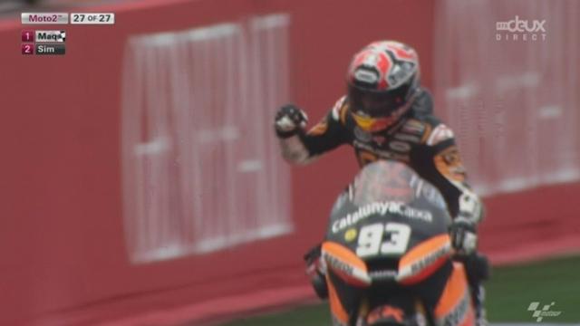 Moto 2: trio Espagnol sur le podium où Marc Marquez sort victorieux après une spectaculaire remontée durant toute la course.