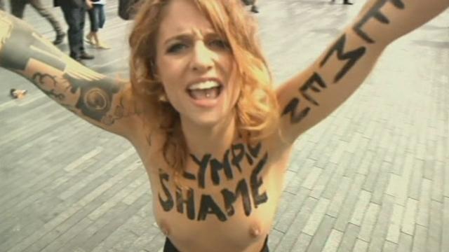 Manifestation des Femen aux JO de Londres