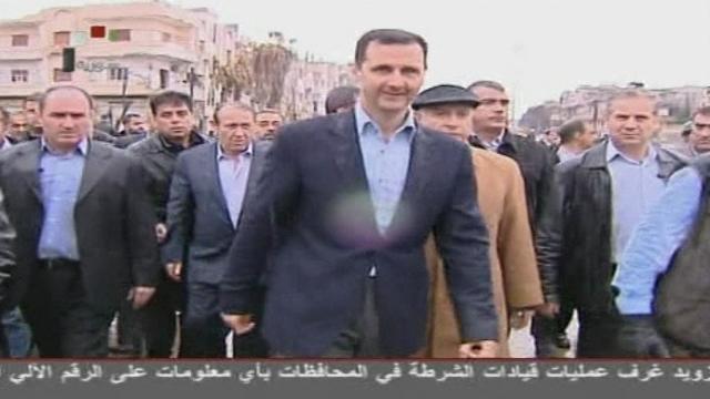 Bachar al-Assad en visite à Homs