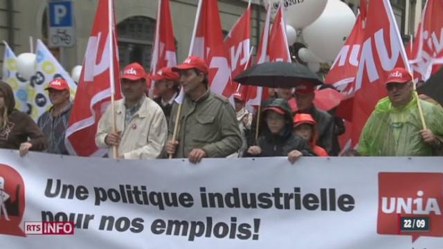 Avenir de l'industrie suisse: entre 3'000 et 4'000 travailleurs se sont rendus à Berne ce samedi pour manifester leur inquiétude