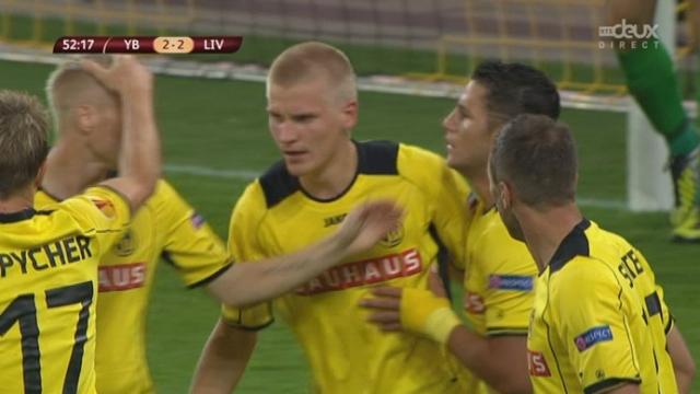 Phase de groupes. 1re journée. Young Boys - Liverpool. Ojala se rachète de son autogoal du 0-1, en inscrivant l'égalisation à 2-2 (52e minute)