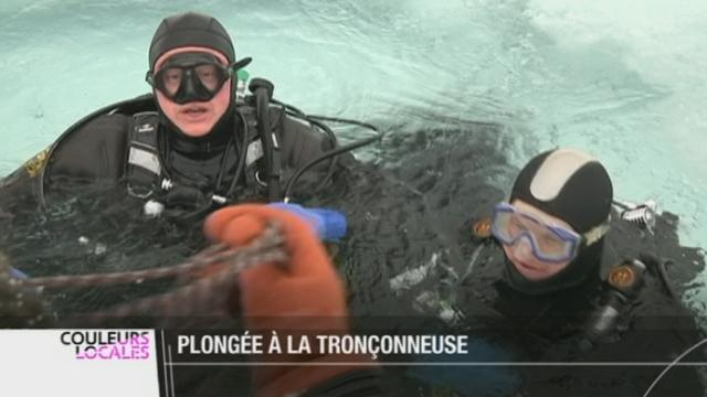 VD: des plongées sous la glace du lac Lioson sont possibles jusqu'en mars pour les plongeurs expérimentés