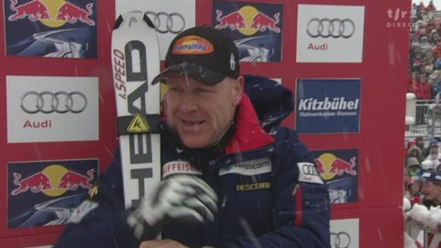 Ski alpin /descente de Kitzbühel: Didier Cuche (no 19) signe le meilleur chrono. L'Autrichien Klaus Kröll (20) échoue pour 0''30. Puis Romed Baumann (AUT) de 0''24. Didier Défago battu