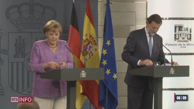 Le chef du gouvernement espagnol Mariano Rajoy a reçu la chancelière allemande Angela Merkel à Madrid
