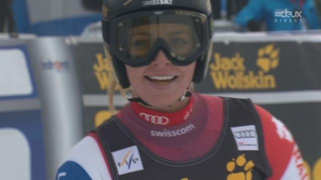 Super Combiné Super G dames: très bon temps de Lara Gut, 2e au provisoire malgré un départ très lent.