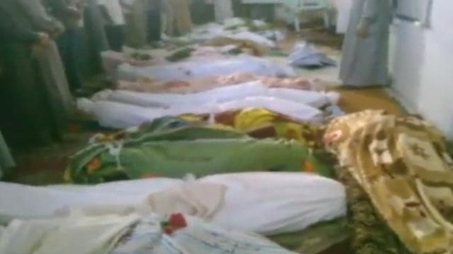 Les morts du bombardement de Treimsa, en Syrie