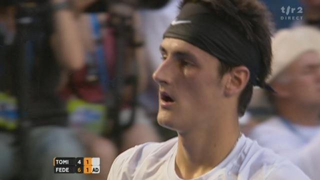 Tennis / Open D'Australie (1/8 de finale): Bernard Tomic (AUS) - Roger Federer (SUI). Balle extraordinaire et balle de break pour Federer