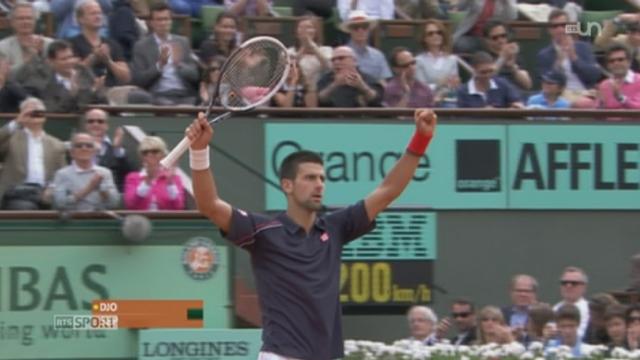 Tennis/Roland Garros (huitième de finale): Novak Djokovic est finalement venu à bout de l'Italien Andreas Seppi dans un match très difficile