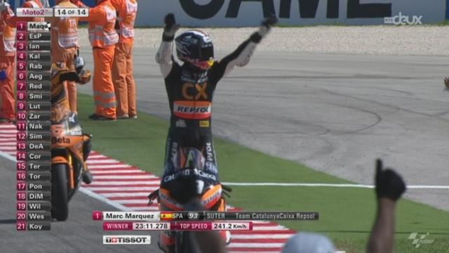 Moto 2 - L'espagnol Marc Marquez remporte la course du GP à St-Marin, devant Pol Espargaro et Andrea Iannone.