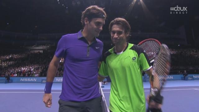 Poule B: 2e round Federer – Ferrer (6-4, 7-6): Roger Federer est (déjà) qualifié pour la demi-finale. Il s’impose sur sa 3e balle de match au tie-break.