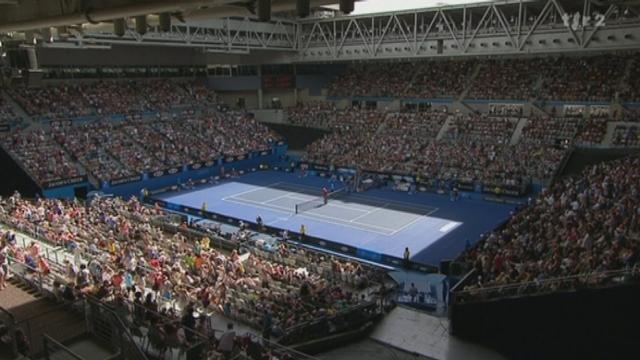 Tennis / Open d'Australie (1er tour): Andy Murray (GBR) - Ryan Harison (USA). 2e manche:3 balles de 3e manche pour l'Ecossais qui mène désormais 2-6 6-3 6-4