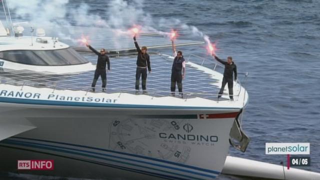 Le catamaran PlanetSolar a achevé vendredi à Monaco le premier tour du monde réalisé uniquement grâce à l'énergie solaire