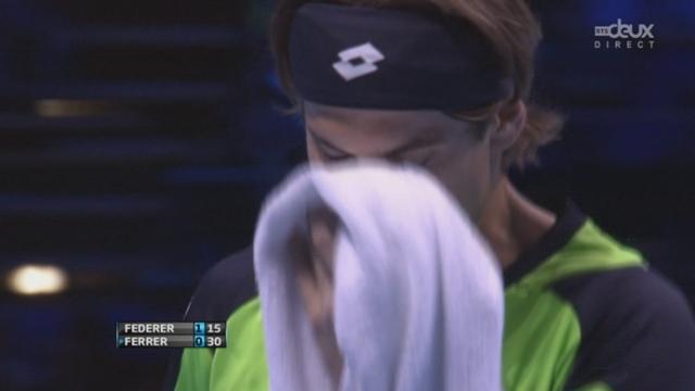 Poule B: 2e round Federer – Ferrer (2-0): Roger sauve 3 balles de break d’entrée et prend le service de l’Espagnol.