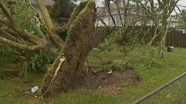 Dégâts de la tornade en Nouvelle-Zélande